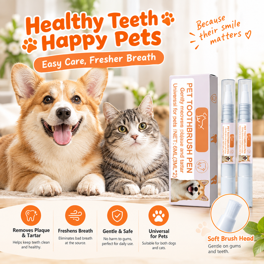 Pet Toothbrush Pen – Gentle Plaque & Tartar Remover for Fresh Breath & Healthy Teeth